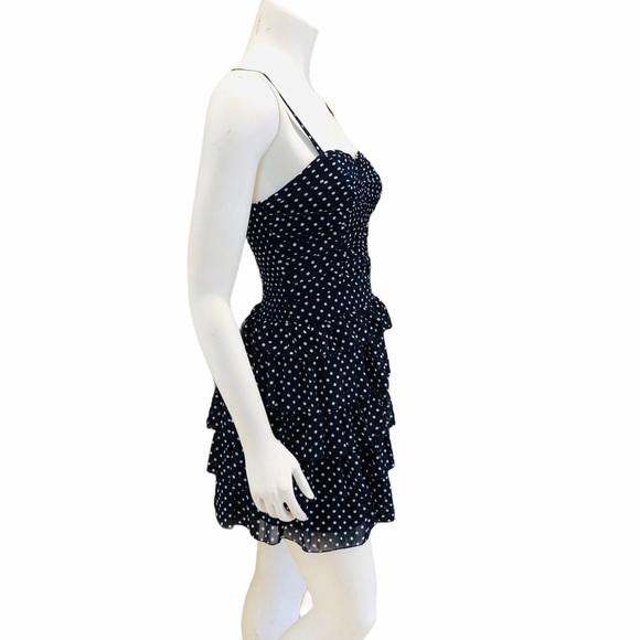 Blue & White Polka Dot Mini Dress - Picture 9 of 12